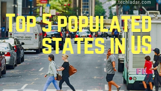 5 populated states in usa